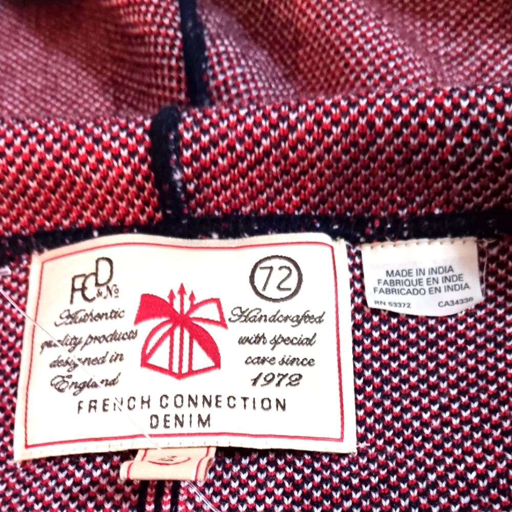 Vintage French Connection Denim Zipup Cardigan Small - Picture 5 of 10